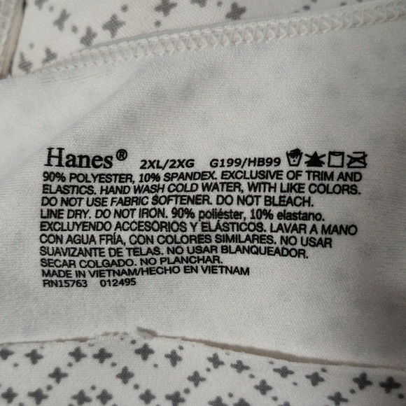 Hanes Wireless Patterned Bra / Size 2X - Picture 5 of 5